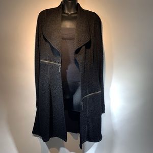 Evo Vorro black textured full length cardigan